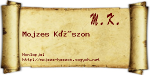 Mojzes Kászon névjegykártya